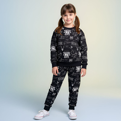 DAWINAR Baby Boys & Baby Girls Party(Festive) T-shirt Track Pants(Black)