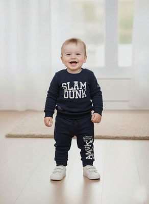 SDACREATION Baby Boys & Baby Girls Casual Track Suit Dress(NAVY BLUE)