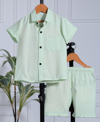 RECREATE Baby Boys & Baby Girls Party(Festive) Shirt Shirt, Shorts(Green)