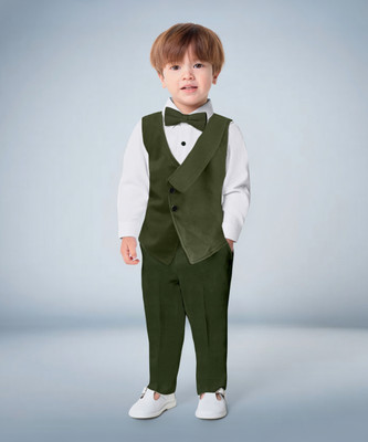 BELIEVED WORTH’S Baby Boys Casual Waistcoat Pant(dark green)