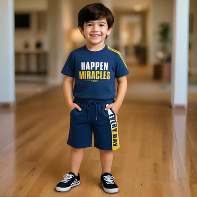 Luay Boys Casual T-shirt Shorts(BLUE)
