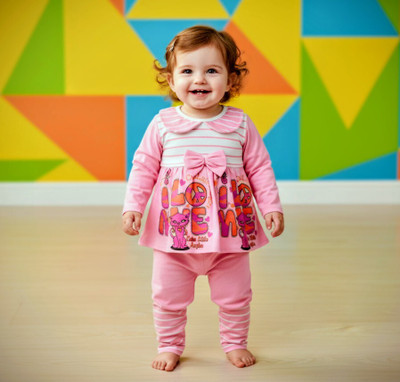 AMIRAENTERPRIS Baby Girls Chhota Bheem Party(Festive) Dress Pant(Pink)