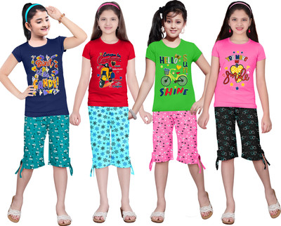 KS KOARRA Girls Casual T-shirt Track Pants(141 MULTICOLOURRS)