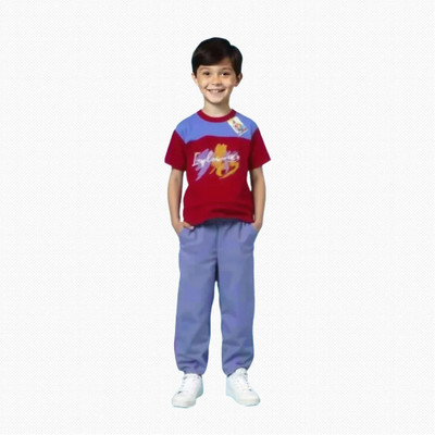 Aroma style Boys Casual T-shirt Pant(Red)