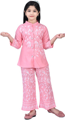 JSUMAIYA Girls Party(Festive) Shirt Pant(Pink)