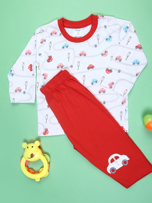 V-MART Baby Boys Casual T-shirt Pyjama(Yellow)