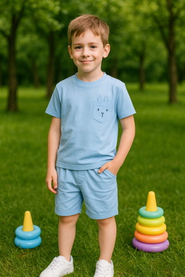 ASHRA TRENDING Baby Boys & Baby Girls Casual T-shirt Shorts(Multicolor)