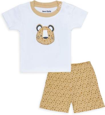 Smart Baby Baby Boys & Baby Girls Casual T-shirt Shorts(Multicolor)