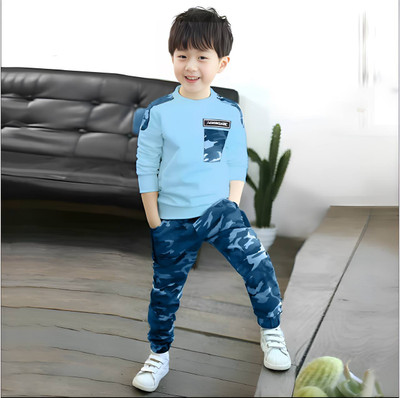Ruastyle Baby Boys Party(Festive) T-shirt Trouser(SKYBLUE)