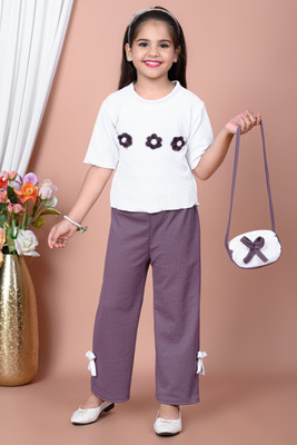 Dipa Textile Girls Party(Festive) Top Pant(Purple)