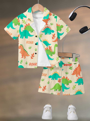 ECLORA Baby Boys & Baby Girls Casual Shirt Shorts(Yellow)