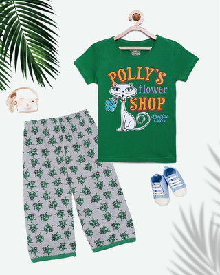 CLAEL Girls Casual Pyjama Sleepsuit(BGN_LDBG)