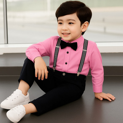 Bleckz Someck Boys Party(Festive) Shirt Pant(Pink)