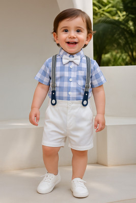 Bleckz Soeamk Baby Boys Party(Festive) Shirt Shorts(Blue)