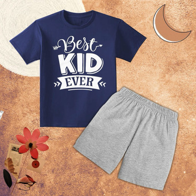 DOODEEKIDS Baby Boys & Baby Girls Casual T-shirt Shorts(Navy1)