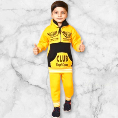 A M ENTERPRISE Baby Boys Casual Jacket Track Pants(GOLD)