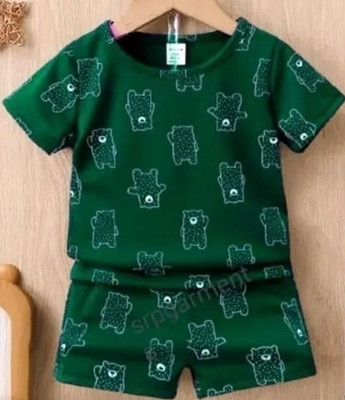 SRP COLLECTION Baby Boys & Baby Girls Casual T-shirt Shorts(BOTTLE GREEN)