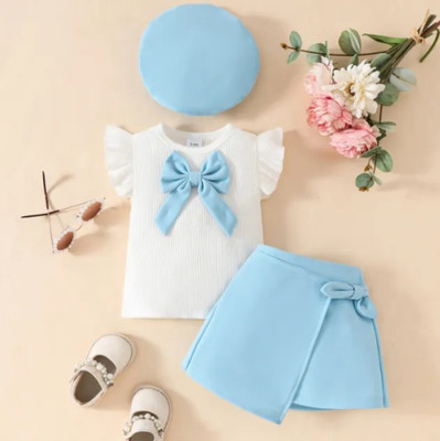Mpori Fashion Baby Girls Party(Festive) Top Skirt(AQUA BLUE)