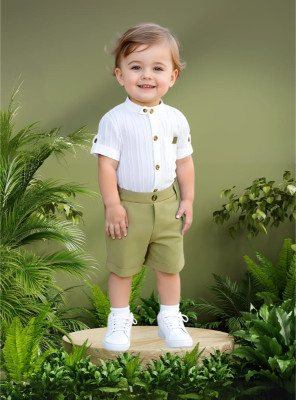 RIYANSHI Boys Casual Shirt Pant(Green)