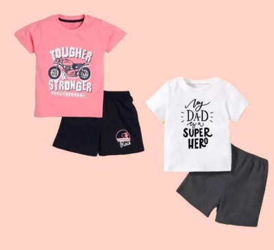 Tamanashorts Baby Boys Casual T-shirt Trouser(Pink)