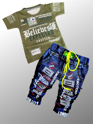 EASTWARDS Boys Casual T-shirt Jeans(Green)