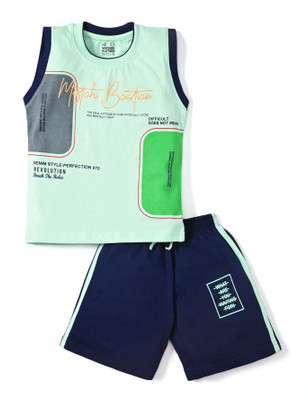 Wonder Klothes Boys Casual T-shirt Shorts(Green)