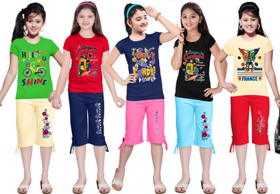 KS KOARRA Girls Casual T-shirt Track Pants(238 MULTICOLOURRS)
