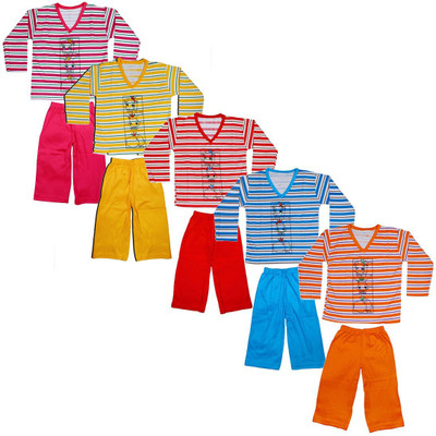 JUST TRY FASHION Baby Boys & Baby Girls Casual T-shirt Pant(Multicolor)