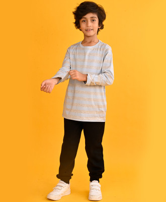 anthrilo Baby Boys Casual Track Pants T-shirt(SKY/BLACK)