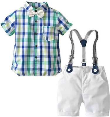 HouseOfCommon Baby Boys Party(Festive) Shirt Shorts(GREEN)