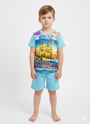 UniponKids Boys Casual T-shirt Pant(BLUE)