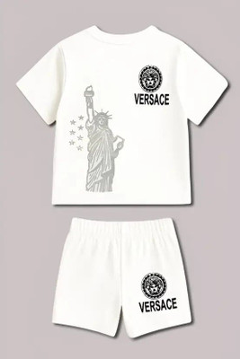 STYLESHIVAM Baby Boys & Baby Girls Casual T-shirt Pant(white)