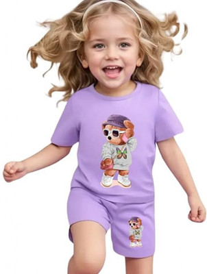 ASHRA TRENDING Baby Boys & Baby Girls Casual T-shirt Shorts(Multicolor)