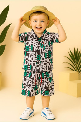 NEWCOLLECTIONS FASHION Baby Boys Party(Festive) Shirt Shorts(Green)