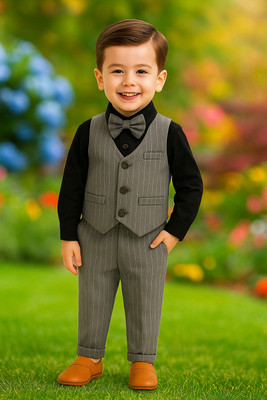 dev enterprise Baby Boys Party(Festive) Blazer Trouser(BLACK)