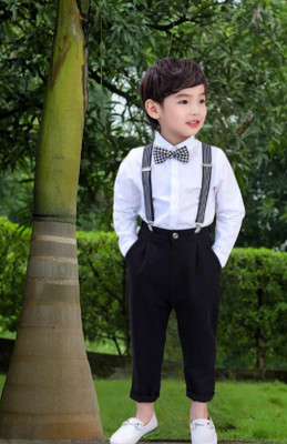 ZIKIGO Dungaree For Baby Boys & Baby Girls Party Solid Cotton Blend(Black, Pack of 1)