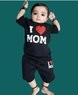 MALTOSH Baby Boys & Baby Girls Casual T-shirt Shorts(Black)