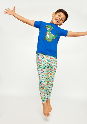 Frangipani Boys Casual Top Pant(Blue)