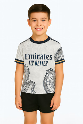 DOSTITCH Boys & Girls Casual T-shirt Shorts(White)