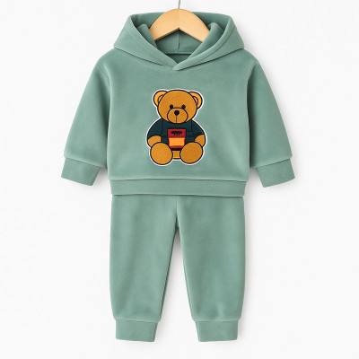 FASHIONCARNIVEL Boys & Girls Casual Sweatshirt Sweatpant(Light Green)