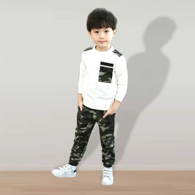 SWAR FASHIONS Baby Boys Casual Dress T-shirt, Pant(White, Multicolor)
