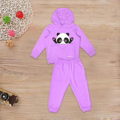 CLOTHINK India Boys & Girls Casual Sweatshirt Sweatpant(Lavender)