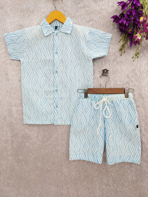 MANSI FASHION Girls Casual Shirt Shorts(Light Blue)