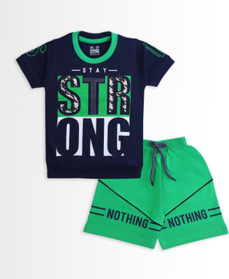 Wonder Klothes Boys Casual T-shirt Shorts(Green)