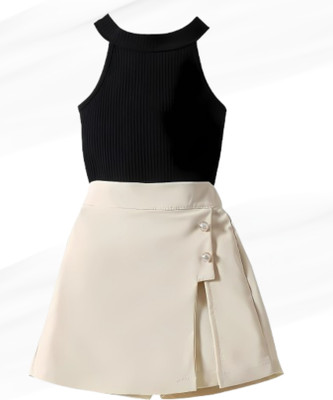 MENVVY FAB Baby Girls Party(Festive) Top Shorts(BLACK)