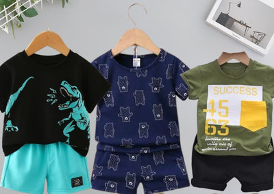 SRP COLLECTION Baby Boys & Baby Girls Casual T-shirt Shorts(BLACK,GREEN,NAVY BLUE)