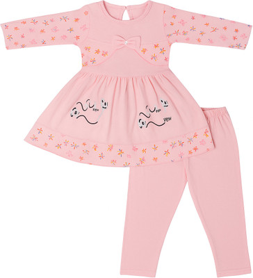 Westland Baby Girls Casual Pyjama Bow Tie(Pink)