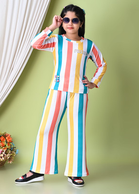 RIJIYA DRESSES Girls Casual Top Pant(YELLOW)