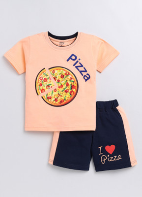 TOONYPORT Boys Casual T-shirt Shorts(Peach)