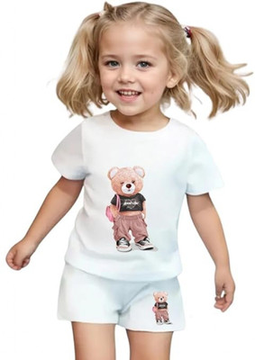 ASHRA TRENDING Baby Boys & Baby Girls Casual T-shirt Shorts(Multicolor)